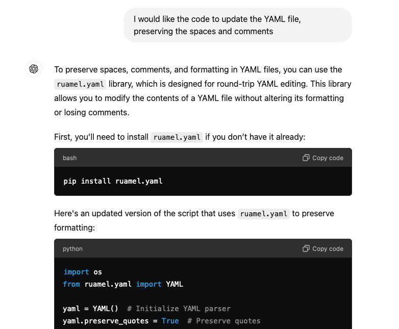 Response to LLM prompt